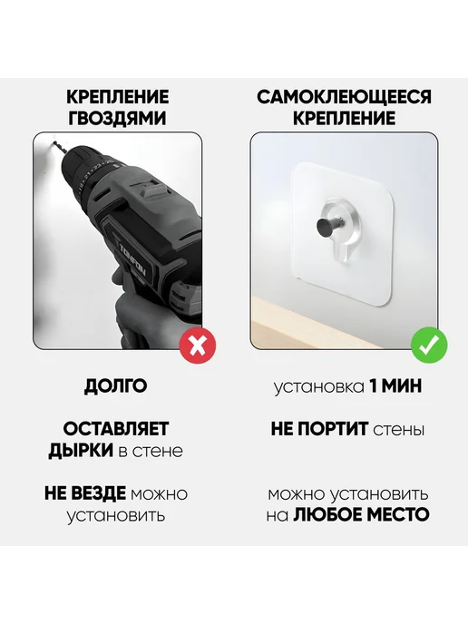 Крепление для картин, 10 шт, прозрачный, 10 шт, фото 2