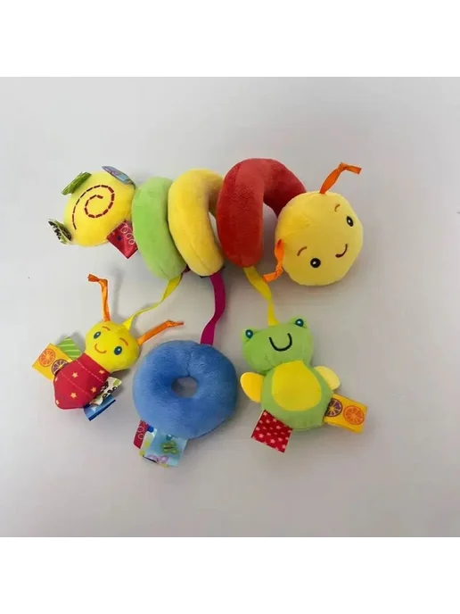 Музыкальная игрушка детская животное колокольчик гусеница, вариант, фото 4