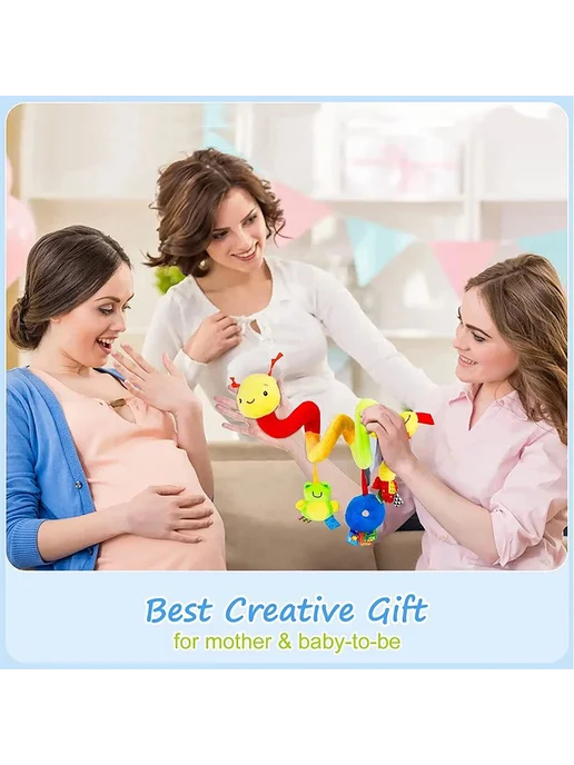 Музыкальная игрушка детская животное колокольчик гусеница, вариант, фото 5