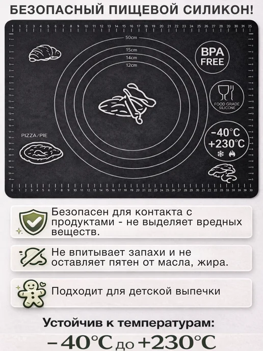 Sweetingridients Силиконовый коврик для раскатки теста, вариант, фото 4
