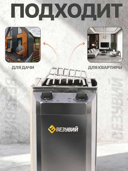 Везувий Электрокаменка для бани и сауны 3.6 квт, 3 квт, фото 2