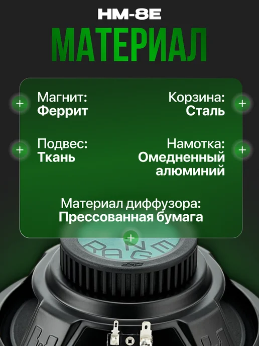 DEAF BONCE Колонки в машину Hannibal HM-8Е, черный, фото 3