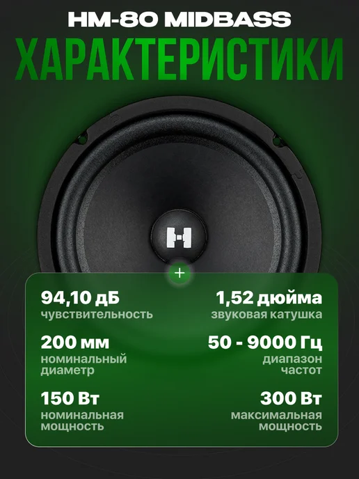 DEAF BONCE Динамики автомобильные Hannibal HM-80 midbass, Динамики автомобильные midbass, фото 4