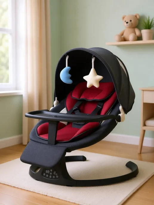 DearestBaby Электрокачели для новорожденных, электро-шезлонг, черный, фото 3