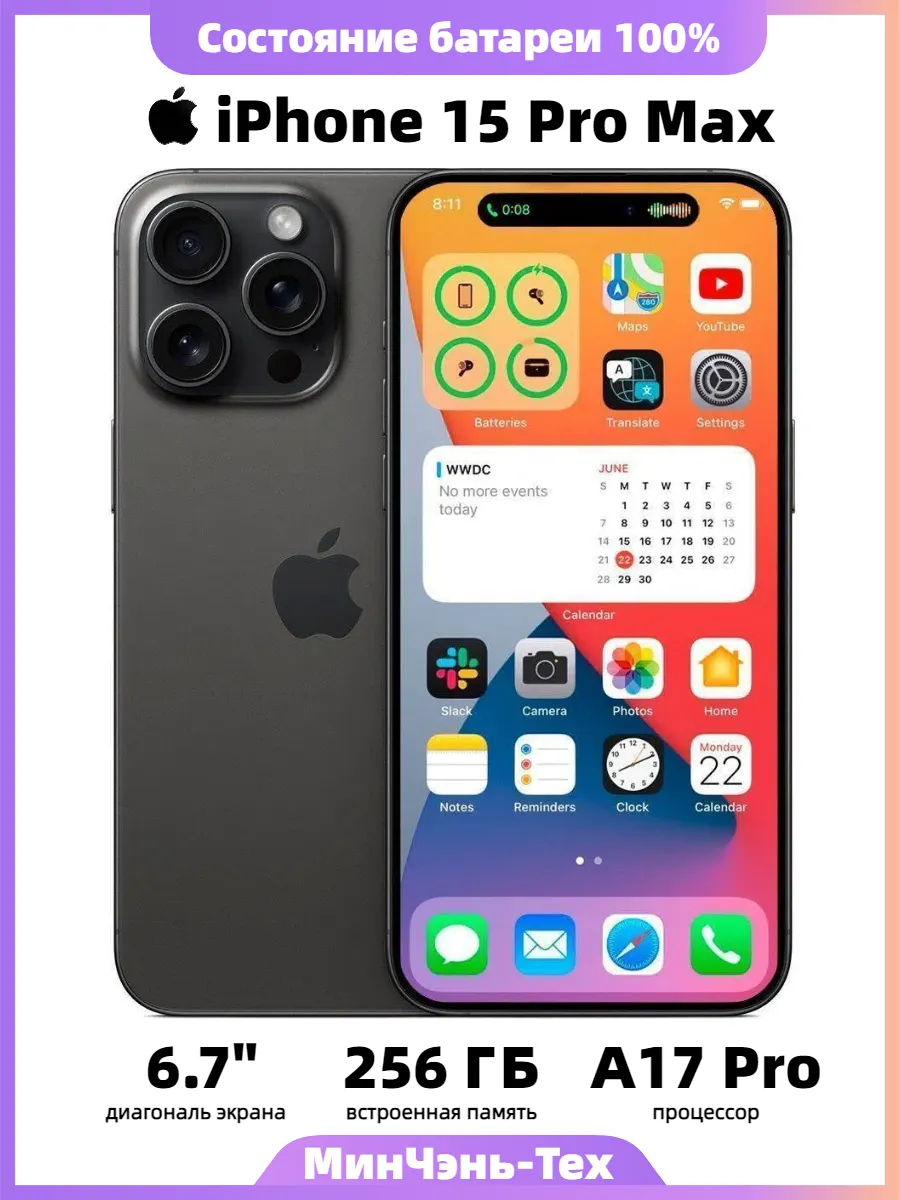 Apple Смартфон iPhone 15 Pro Max 256G чёрный