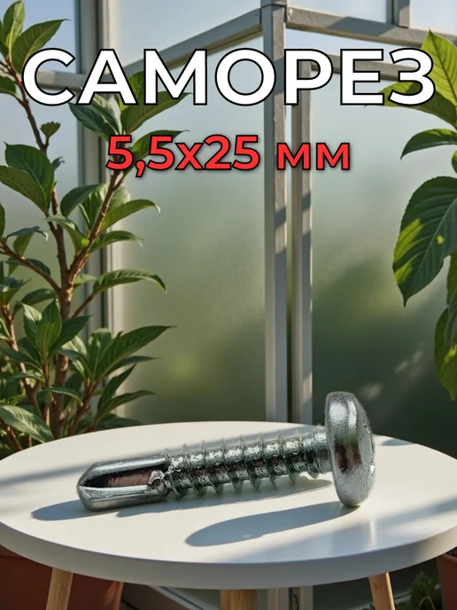 Уголок мастера 1698 Комплект термошайба D22 + саморез 5.5x32, 100 шт, 5.5x25, 100 шт, фото 4