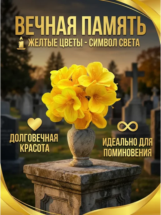BELLIS Искусственные лилии букет на кладбище ритуальные цветы, вариант, фото 2