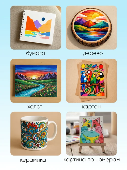Гамма Акриловые маркеры для рисования 36 цветов, 48 цв., фото 8