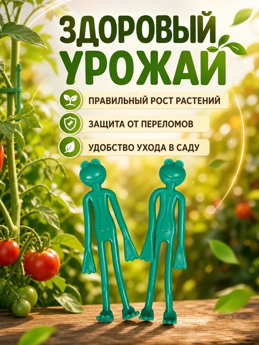 Greengo Подвязка для растений Лягушка 2 шт многоразовая, 2 шт, фото 3