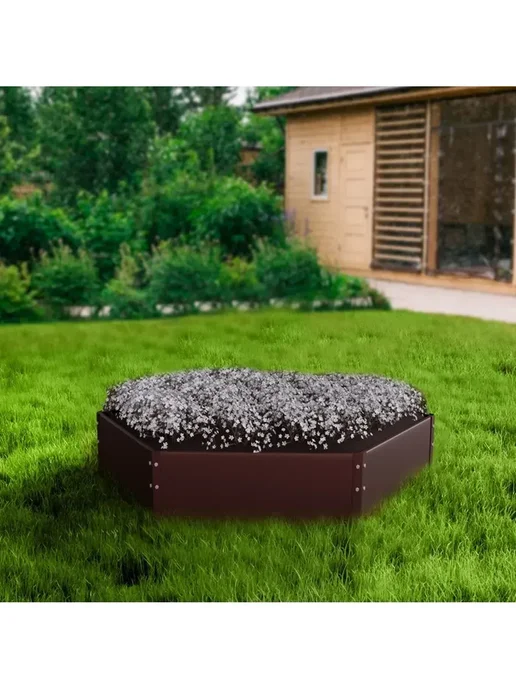 Greengo Клумба оцинкованная для уютного сада, коричневый, фото 8