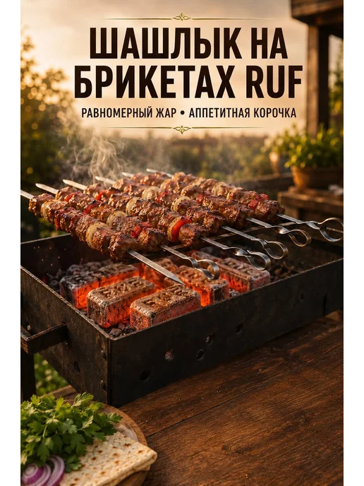Топливные брикеты из прессованных опилок RUF береза 10 кг, 10 кг, фото 4
