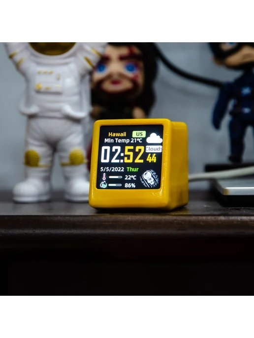 Голографические часы Gemagic Mini WiFi Cube, метеоста белый, белый, фото 4