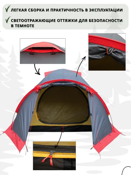 Tramp Палатка Экспедиционная Трэмп Mountain 3 (V2), серый, фото 5