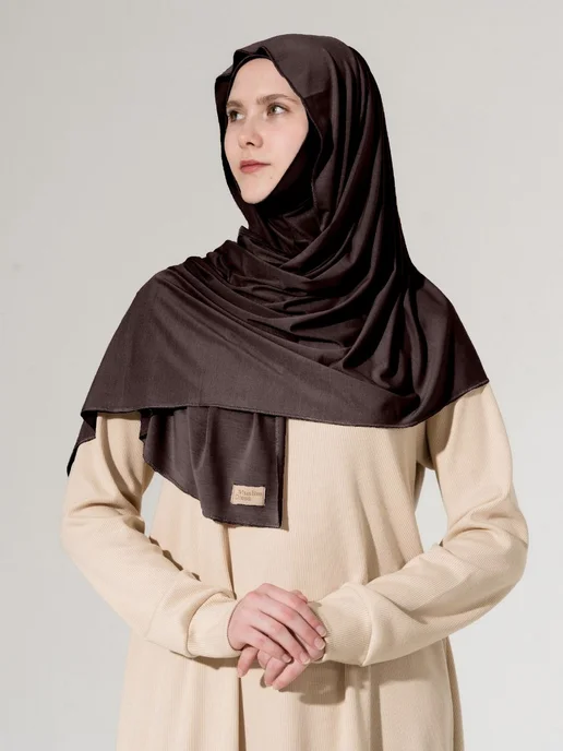 Muslim Dress Хиджаб мусульманский шарф калифорния, коричневый, фото 2