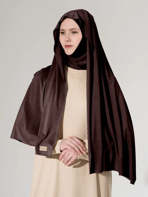 Muslim Dress Хиджаб мусульманский шарф калифорния, коричневый, фото 4