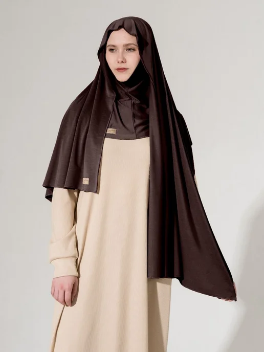 Muslim Dress Хиджаб мусульманский шарф калифорния, коричневый, фото 6