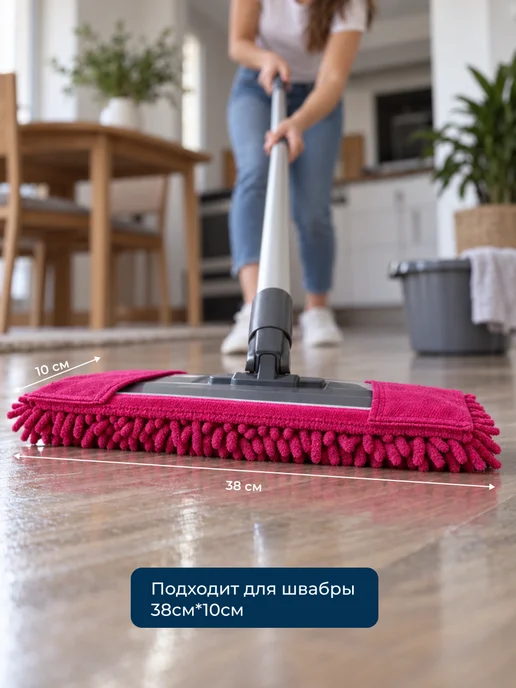 ВЫГОДА насадка для швабры микрофибра шенилл, вариант, фото 4