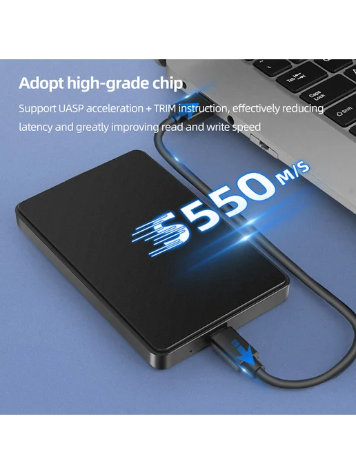 Type-C SATA HDD кейс 2.5" для Windows Linux Os, вариант, фото 3