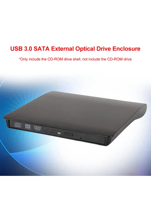 Внешний оптический привод USB 3.0 для SATA DVD CD-RW (чёрный, черный, фото 4