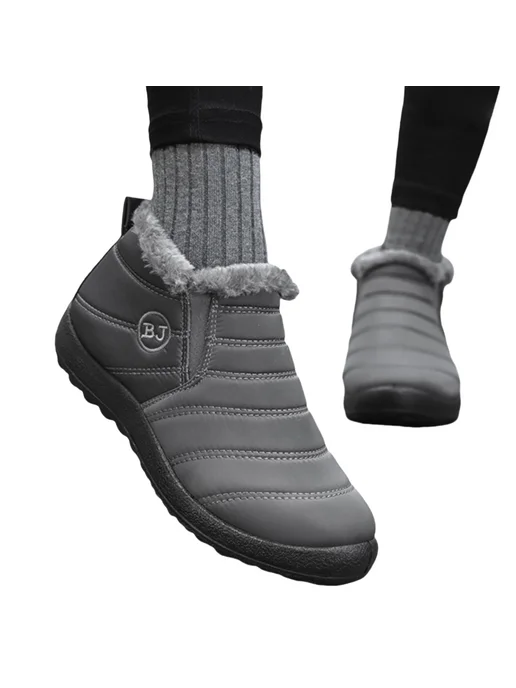 Теплые водонепроницаемые ботинки Slip On для зимы, серые 45, серый