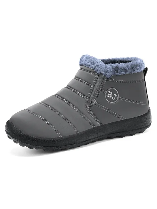 Теплые водонепроницаемые ботинки Slip On для зимы, серые 45, серый, фото 8