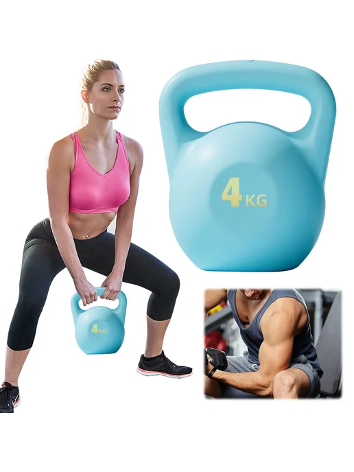 Kettlebell водяная г 'иря для фитнеса, 4 кг, синяя, антискль, 4 кг, фото 2