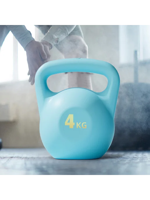 Kettlebell водяная г 'иря для фитнеса, 4 кг, синяя, антискль, 4 кг, фото 3