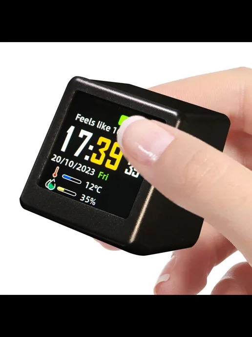 Метеостанция Мини Многофункциональная LCD Черный, черный, фото 3