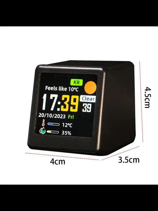 Метеостанция Мини Многофункциональная LCD Черный, черный, фото 6