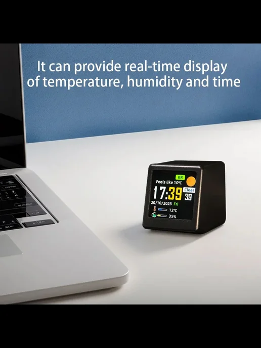 Метеостанция Мини Многофункциональная LCD Черный, черный, фото 8