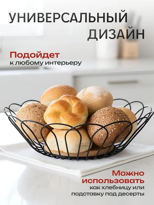 Фруктовница металлическая, черный, фото 2