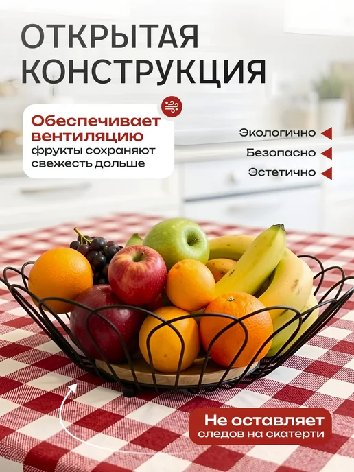Фруктовница металлическая, черный, фото 3