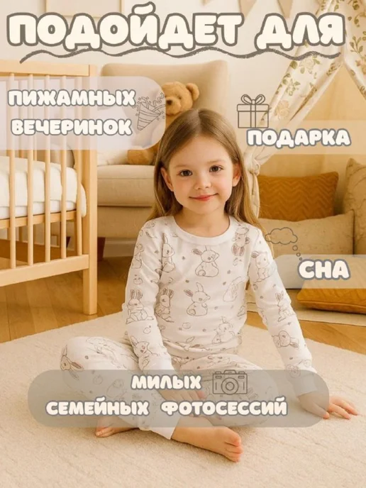 BABYWAY Детская пижама, бежевый, фото 2