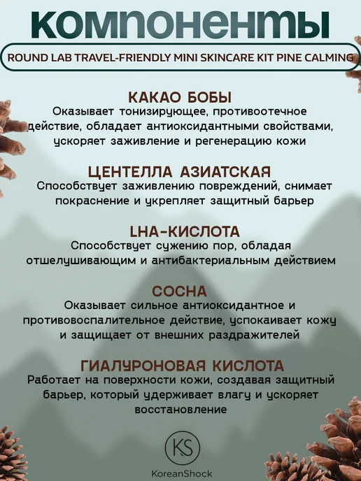 round lab Дорожный набор средств с экстрактом сосны, 4 шт, фото 3