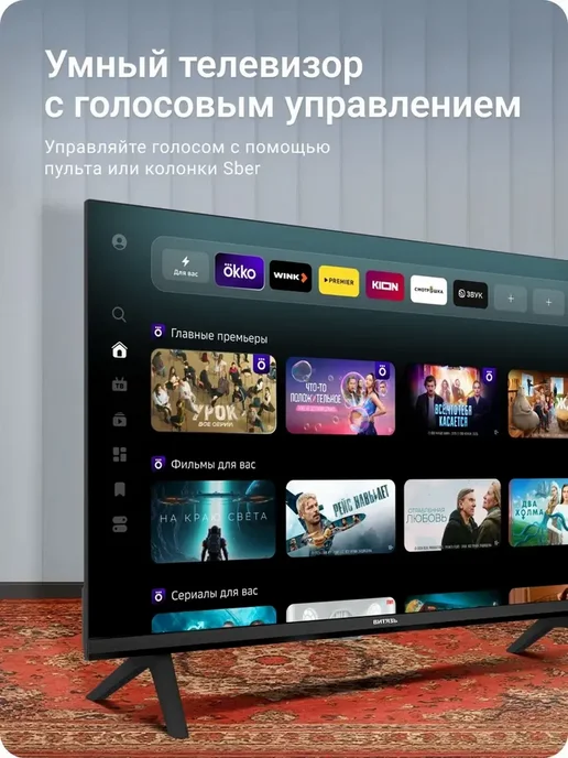 Витязь Телевизор на кухню 24 Смарт D24HS01BF, черный, фото 2