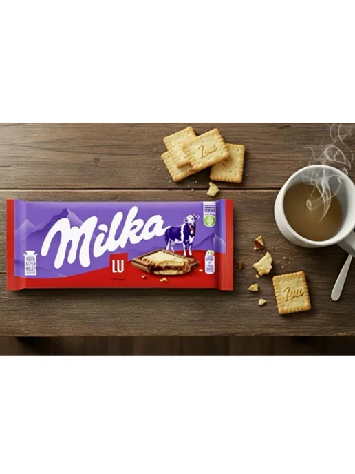 milka Молочный шоколад Милка Лу с печеньем 3 шт, 3 шт, фото 6