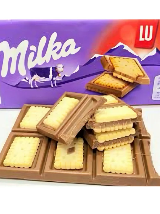 milka Молочный шоколад Милка Лу с печеньем 3 шт, 3 шт, фото 8