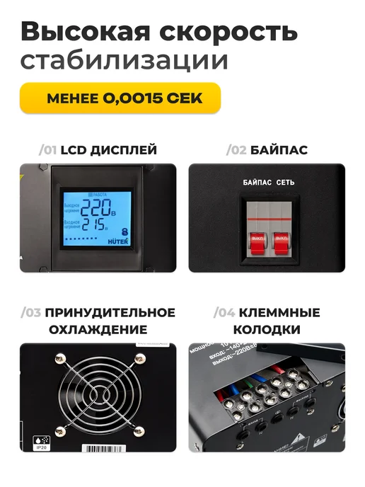 РЕСАНТА Стабилизатор напряжения Huter АСН-90 Energy Lux, вариант, фото 3