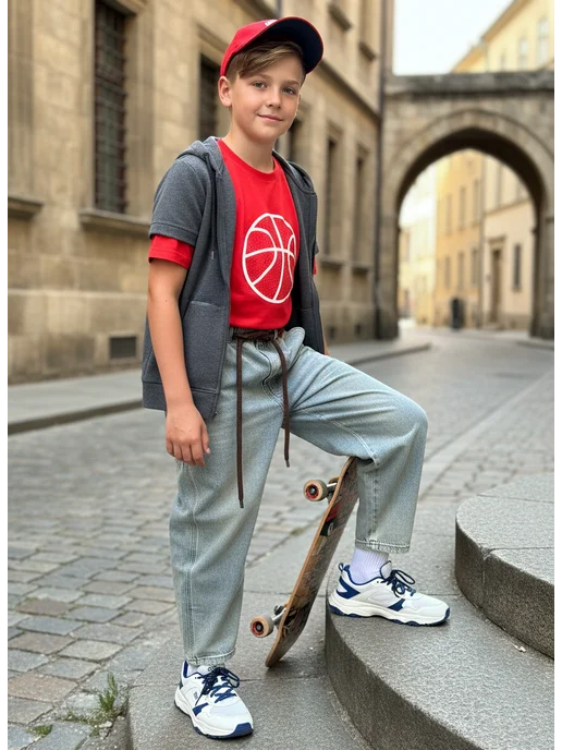 Modern Kids Джинсы подростковые широкие, синий