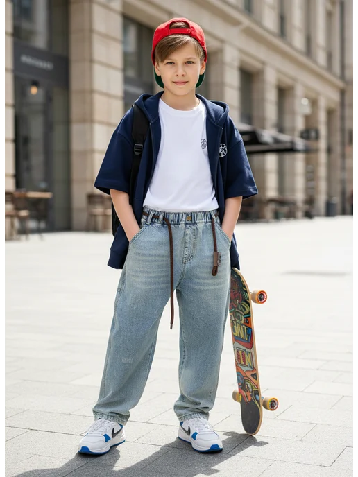 Modern Kids Джинсы подростковые широкие, синий, фото 2