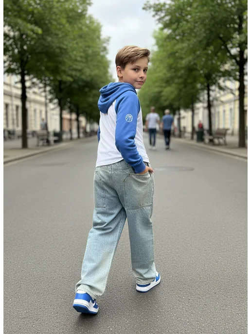 Modern Kids Джинсы подростковые широкие, синий, фото 4