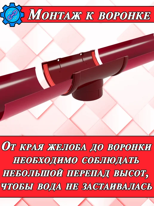 Grand Line Желоб водосточный d 120 мм белый 1 метр 4 штуки, 1,5 м, фото 7