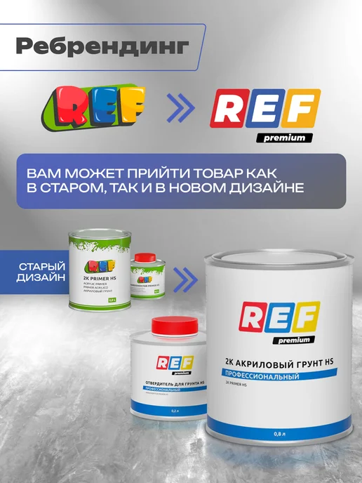 Ref Грунт акриловый 2K HS автомобильный 4 1 черный, черный, фото 2