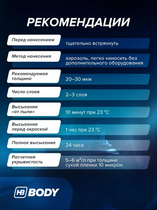 HB BODY Антикоррозийное покрытие для авто (антигравий) 400 мл черный, 400 мл, фото 5