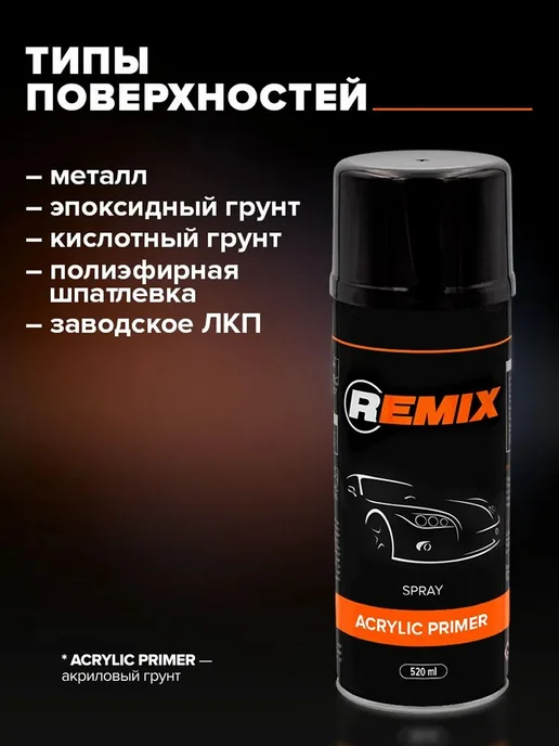 Remix Грунт-наполнитель акриловый 1К Серый Праймер 520мл, 520 мл, фото 3