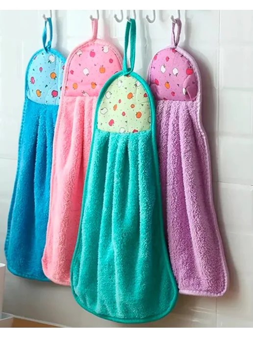 Кухонные полотенца микрофибра, голубой, 6 шт