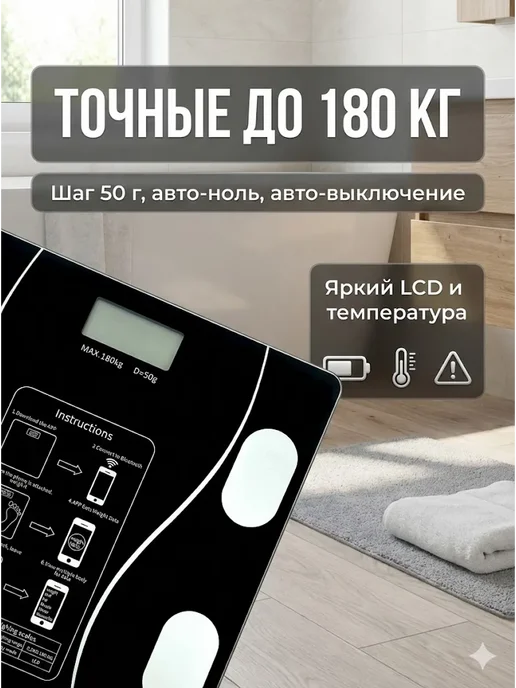Уютро Умные напольные весы анализ состава тела, вариант, фото 2