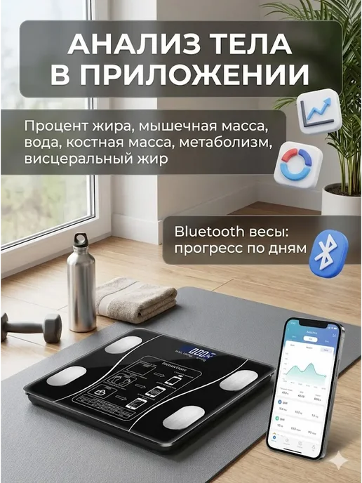 Уютро Умные напольные весы анализ состава тела, вариант, фото 3