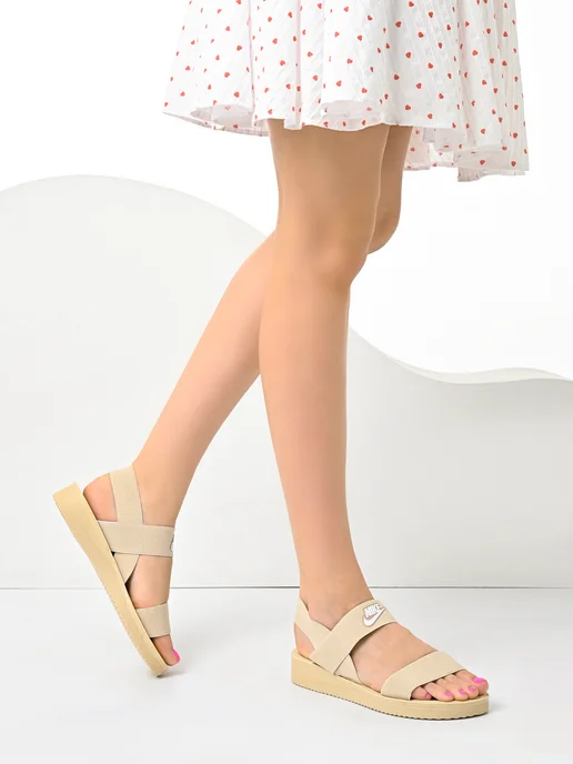 Only Shoes Открытые сандалии Nike летние босоножки, бежевый, фото 2