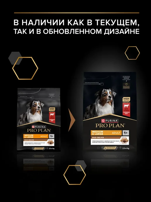 Сухой корм PRO PLAN для собак, крупные, средние, говядина, 2,58 кг, фото 2
